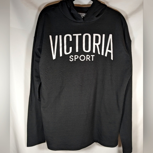 New Victoria Sports Black Long Sleeve Hoodie  Cotton Blend Size Small - Picture 1 of 8